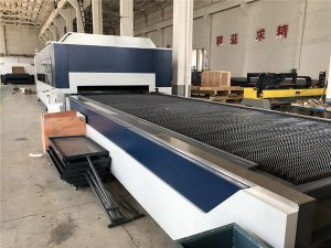 2kw cnc cortador a laser de fibra, corte a laser e máquina de gravura com mesa de troca