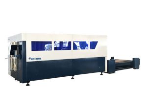 máquina de corte do laser da fibra do cnc da única plataforma, cortador de folha do metal